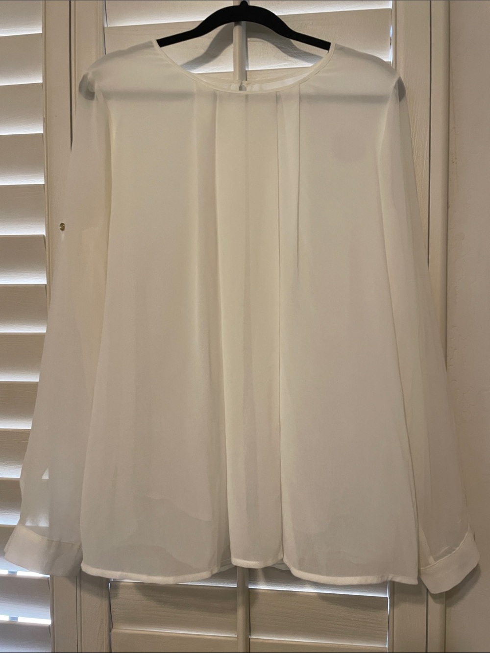 Calvin Klein White A-Line Chiffon Skirt
